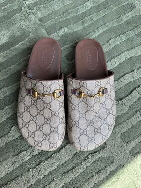 Gucci Sol Monogram Coated Canvas Slides